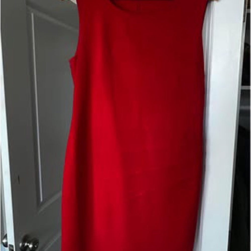 Calvin Klein Elegant Red Sleeveless Dress